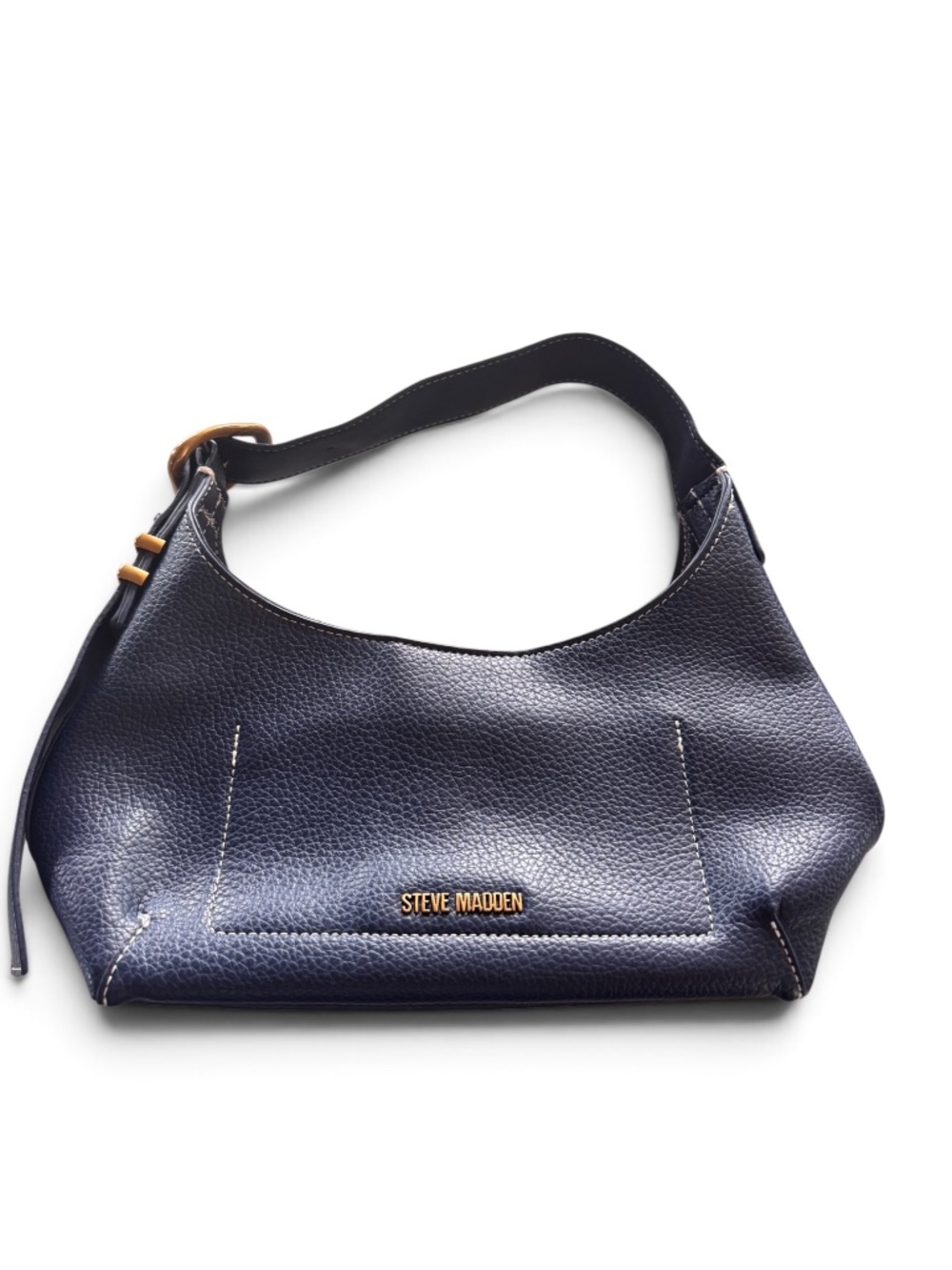 Steve Madden Navy Pebbled Hobo Shoulder Bag Gold Hardware Like New